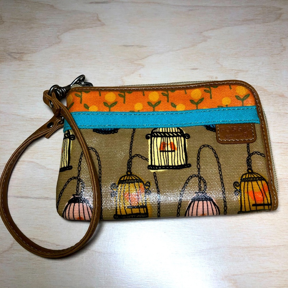 Fossil birdcage wristlet